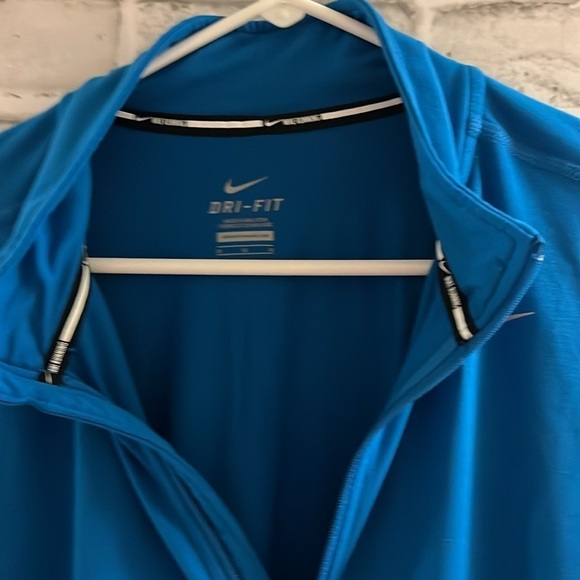 Nike running Men's Teal Blue Long Sleeve Quarter Zip Pullover Top Size Medium - Picture 3 of 6
